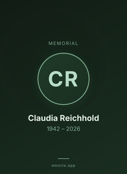 Memorial portrait of Claudia Reichhold