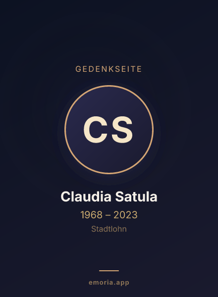 Gedenkportrait von Claudia Satula
