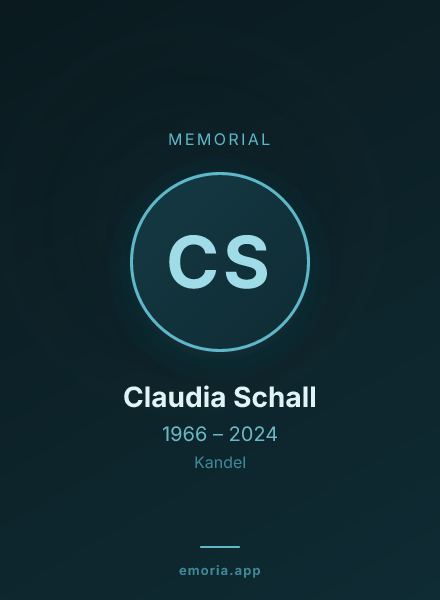 Memorial portrait of Claudia Schall
