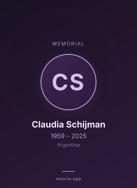 Memorial portrait of Claudia Schijman