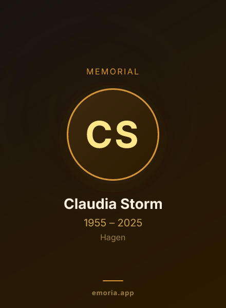 Memorial portrait of Claudia Storm