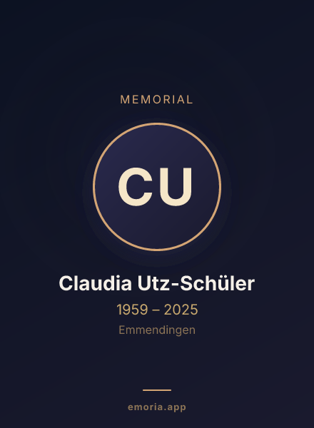 Memorial portrait of Claudia Utz-Schüler