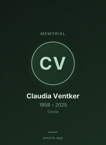 Memorial portrait of Claudia Ventker