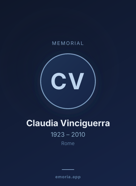 Memorial portrait of Claudia Vinciguerra
