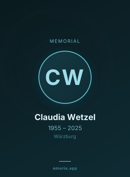 Memorial portrait of Claudia Wetzel