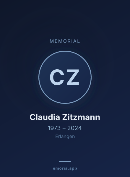 Memorial portrait of Claudia Zitzmann