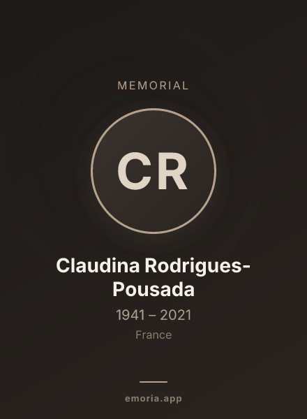 Memorial portrait of Claudina Rodrigues-Pousada
