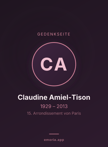 Gedenkportrait von Claudine Amiel-Tison