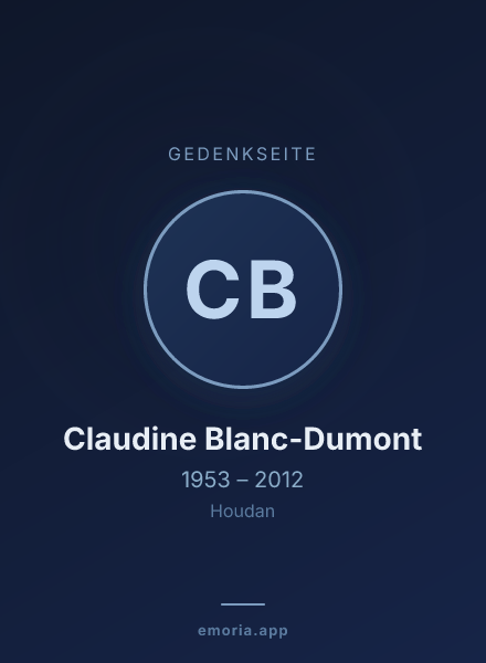 Gedenkportrait von Claudine Blanc-Dumont
