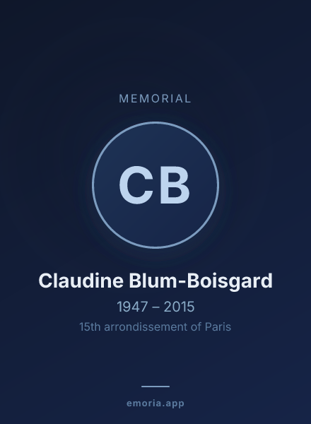 Memorial portrait of Claudine Blum-Boisgard