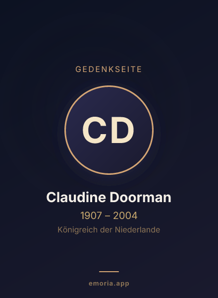 Gedenkportrait von Claudine Doorman