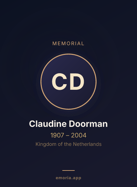 Memorial portrait of Claudine Doorman