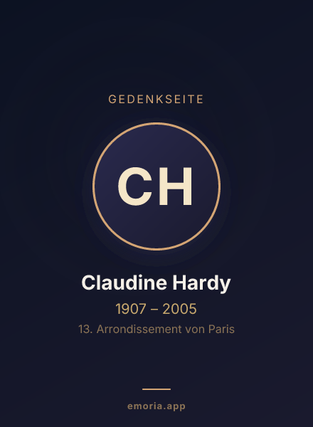 Gedenkportrait von Claudine Hardy