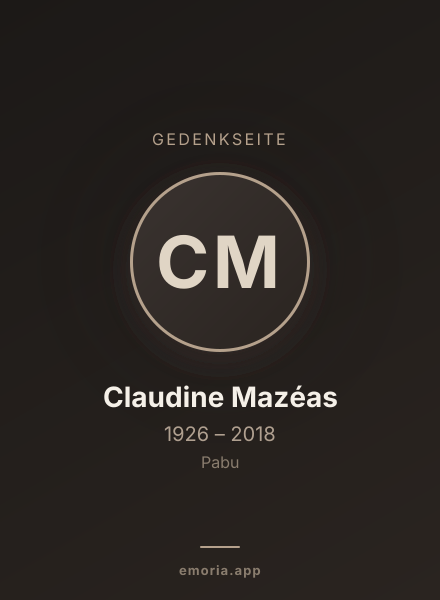 Gedenkportrait von Claudine Mazéas
