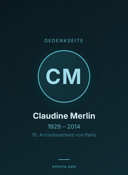 Gedenkportrait von Claudine Merlin