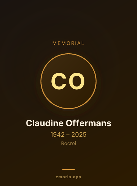 Memorial portrait of Claudine Offermans