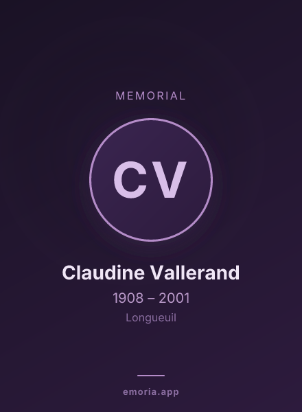 Memorial portrait of Claudine Vallerand