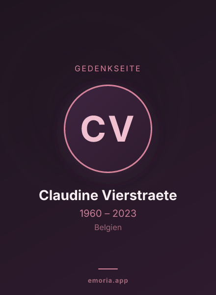 Gedenkportrait von Claudine Vierstraete