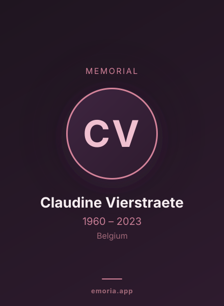 Memorial portrait of Claudine Vierstraete