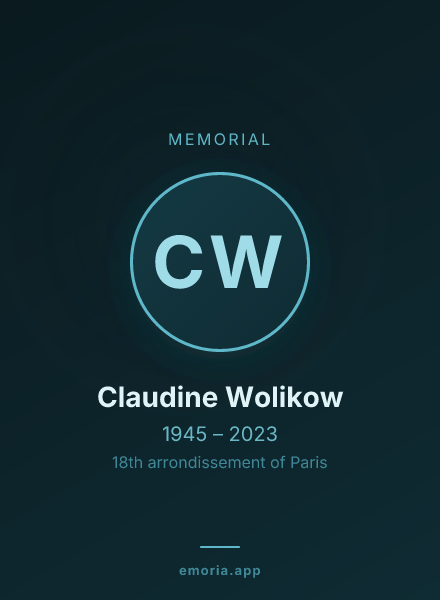 Memorial portrait of Claudine Wolikow