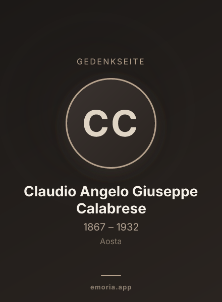 Gedenkportrait von Claudio Angelo Giuseppe Calabrese