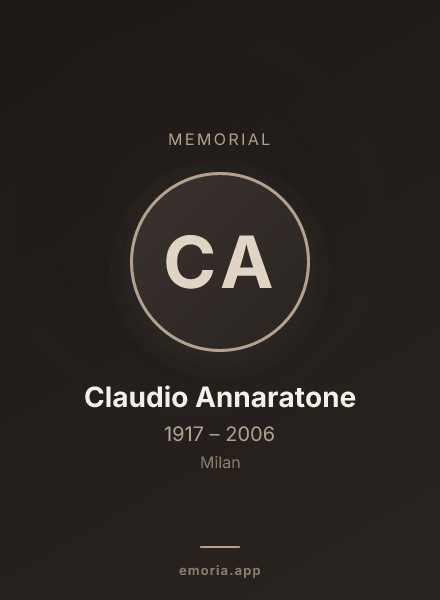 Memorial portrait of Claudio Annaratone