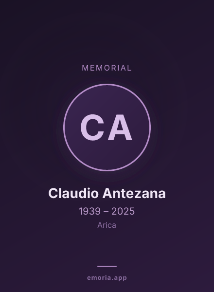 Memorial portrait of Claudio Antezana