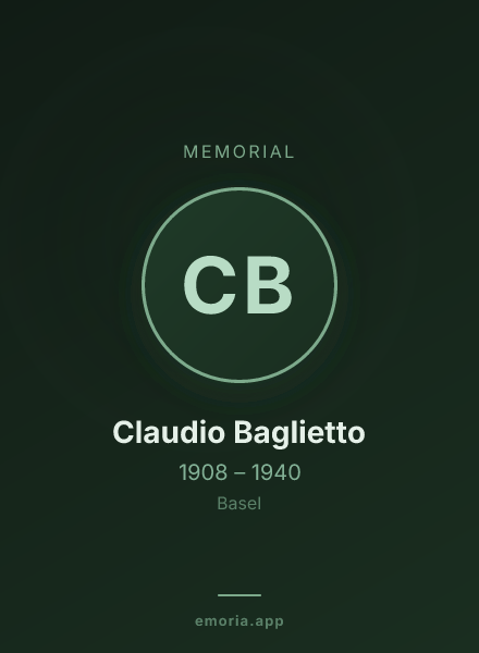 Memorial portrait of Claudio Baglietto