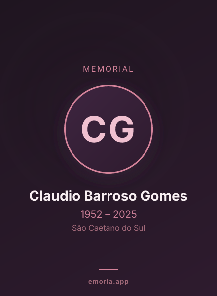 Memorial portrait of Claudio Barroso Gomes
