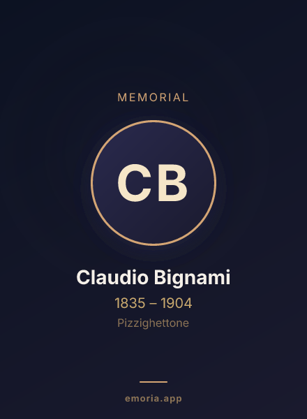 Memorial portrait of Claudio Bignami