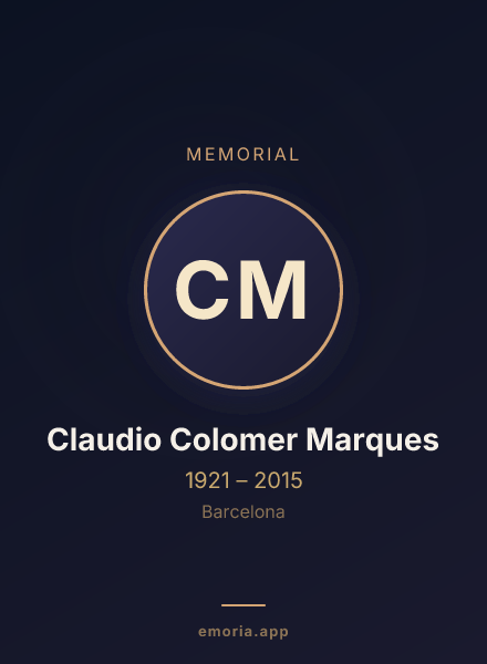 Memorial portrait of Claudio Colomer Marques
