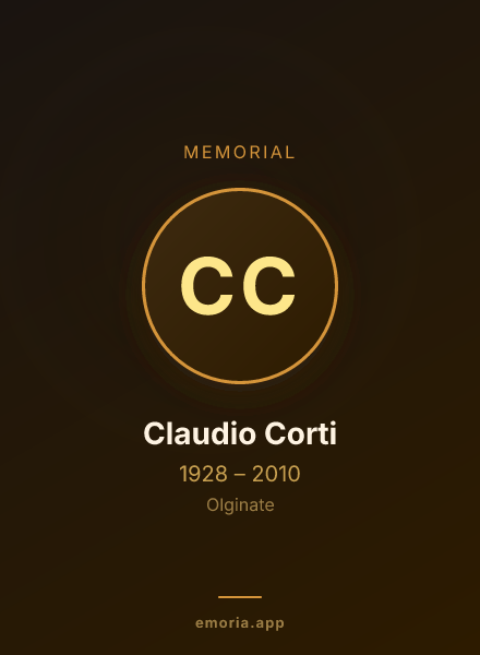 Memorial portrait of Claudio Corti