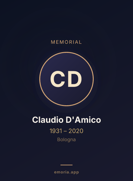 Memorial portrait of Claudio D'Amico