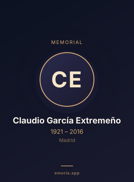 Memorial portrait of Claudio García Extremeño