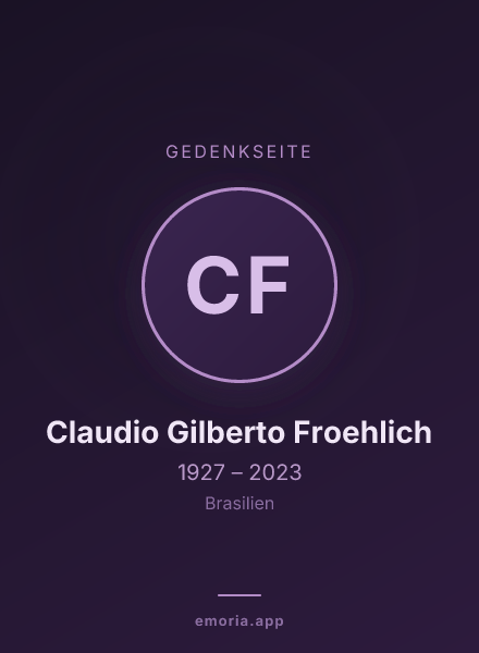 Gedenkportrait von Claudio Gilberto Froehlich