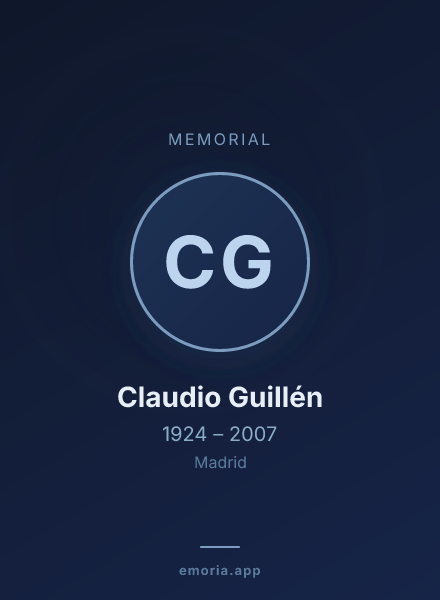 Memorial portrait of Claudio Guillén