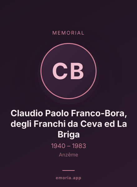Memorial portrait of Claudio Paolo Franco-Bora, degli Franchi da Ceva ed La Briga