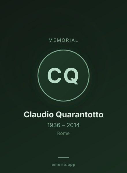 Memorial portrait of Claudio Quarantotto