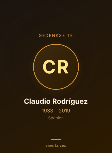 Gedenkportrait von Claudio Rodríguez