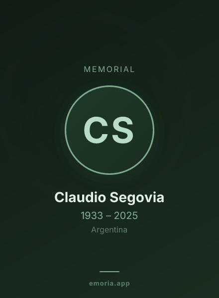 Memorial portrait of Claudio Segovia