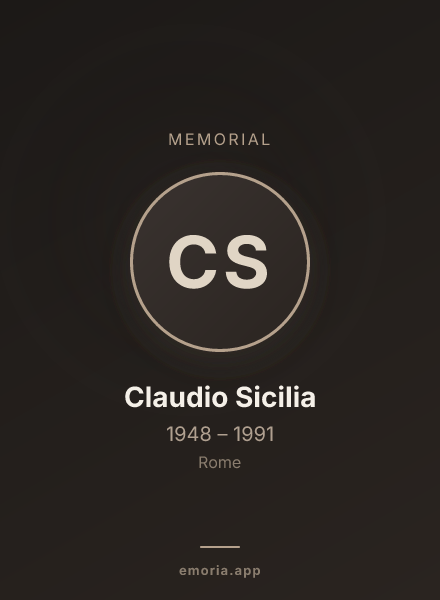 Memorial portrait of Claudio Sicilia