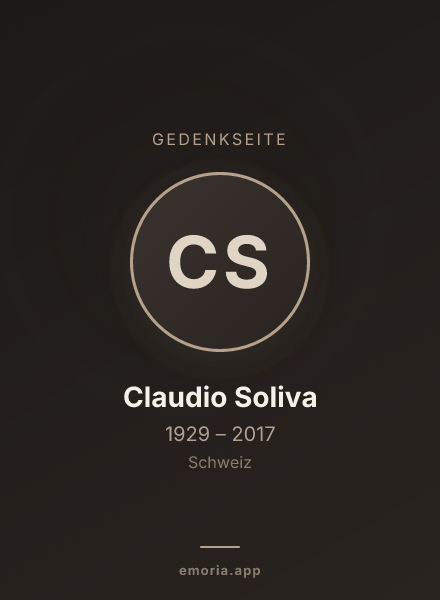 Gedenkportrait von Claudio Soliva