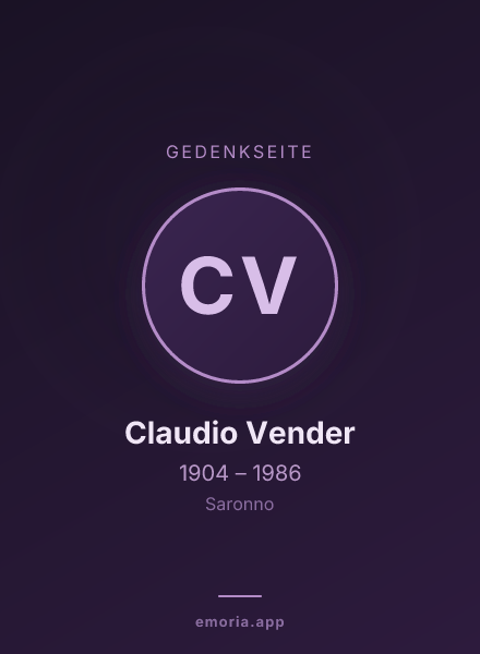 Gedenkportrait von Claudio Vender