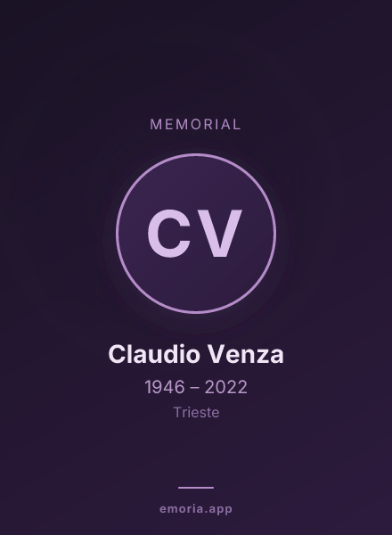 Memorial portrait of Claudio Venza