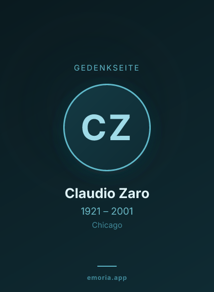 Gedenkportrait von Claudio Zaro