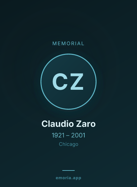 Memorial portrait of Claudio Zaro