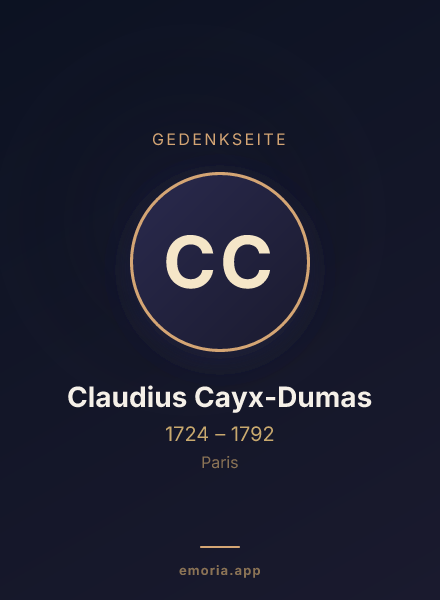 Gedenkportrait von Claudius Cayx-Dumas