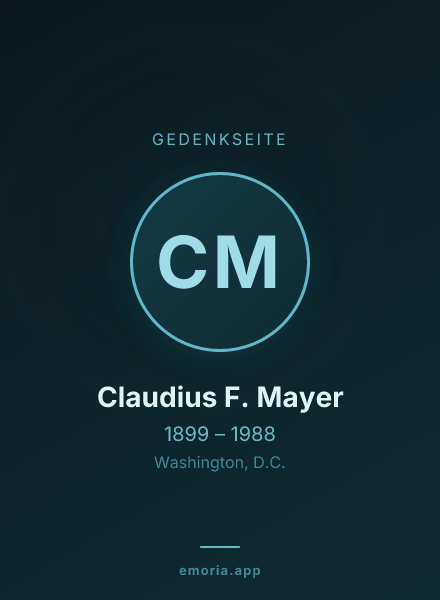 Gedenkportrait von Claudius F. Mayer