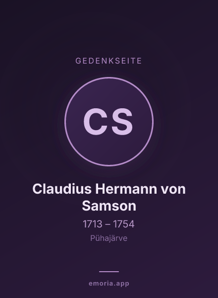 Gedenkportrait von Claudius Hermann von Samson
