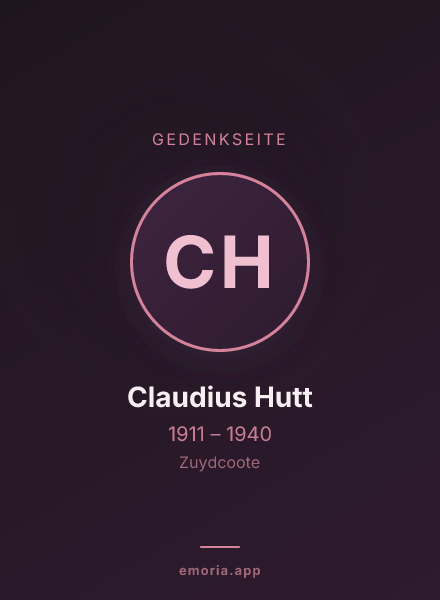 Gedenkportrait von Claudius Hutt